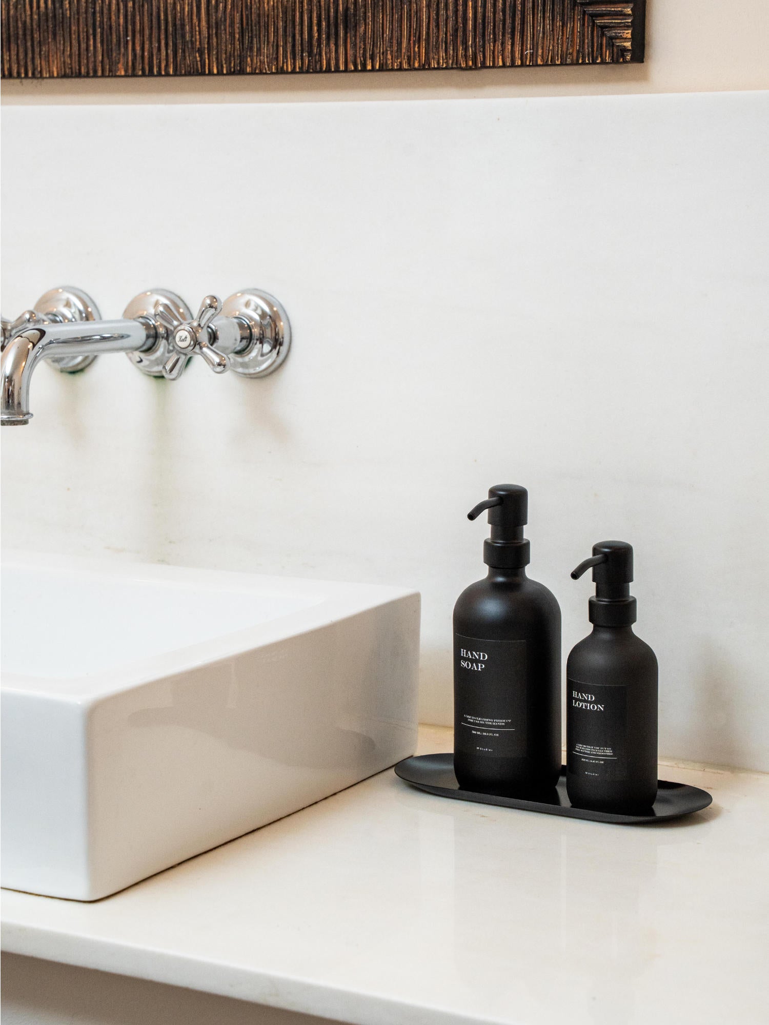 Geschenkset "Seifenspender" - Schwarz - Glas (All Black Edition)