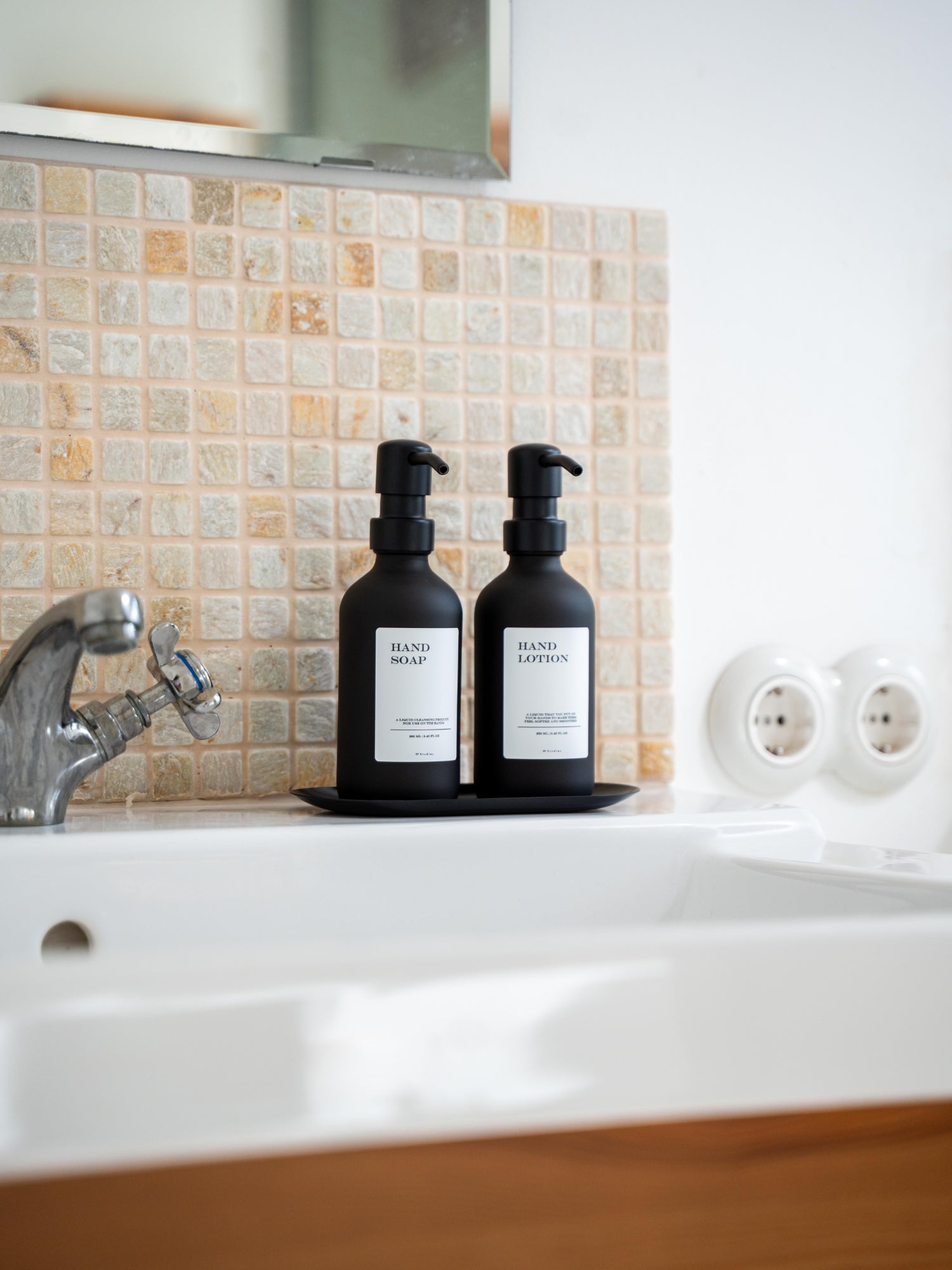 Geschenkset "Seifenspender" - Schwarz - Glas