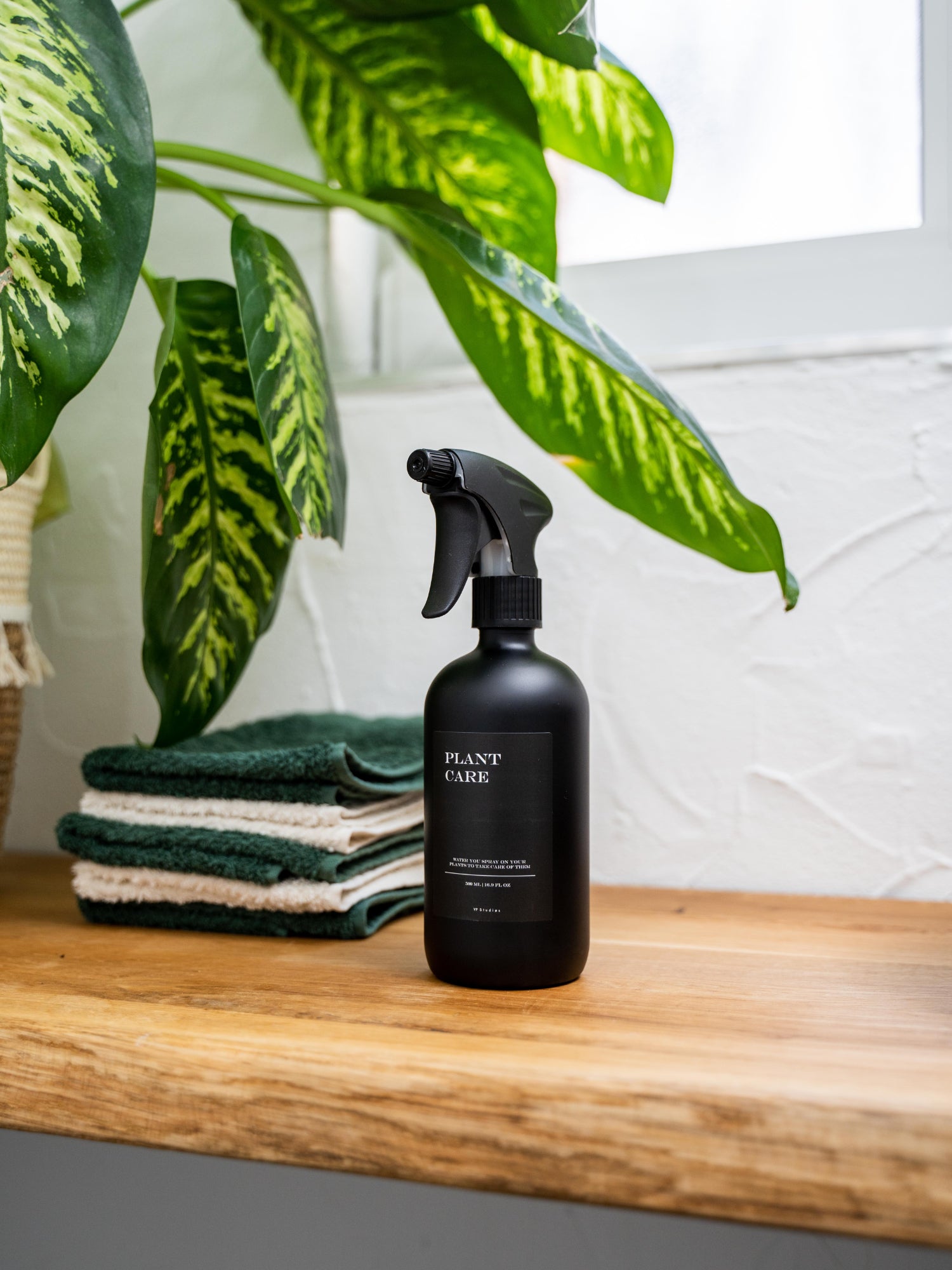 500ml Sprühflasche - Schwarz - Glas (All Black Edition)