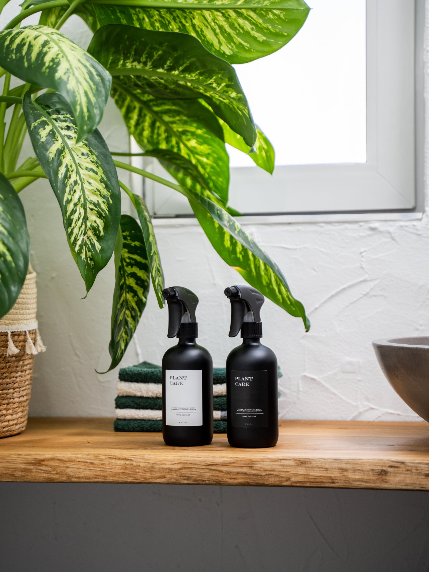 500ml Sprühflasche - Schwarz - Glas (All Black Edition)