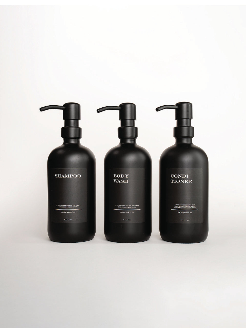 Triple Set "Seifenspender" - Schwarz - Glas (All Black Edition)