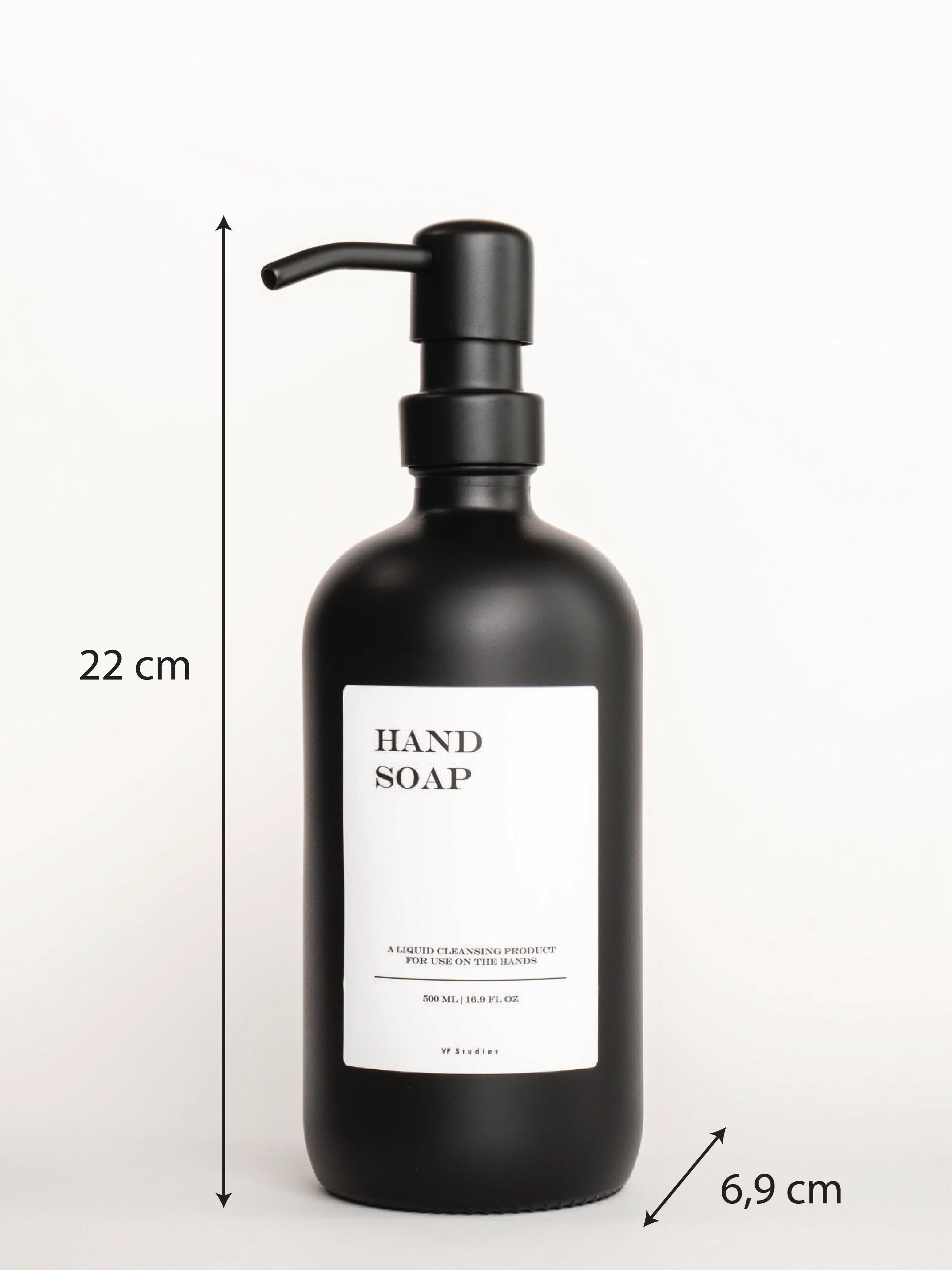 500ml Seifenspender - Schwarz - Glas (All Black Edition)