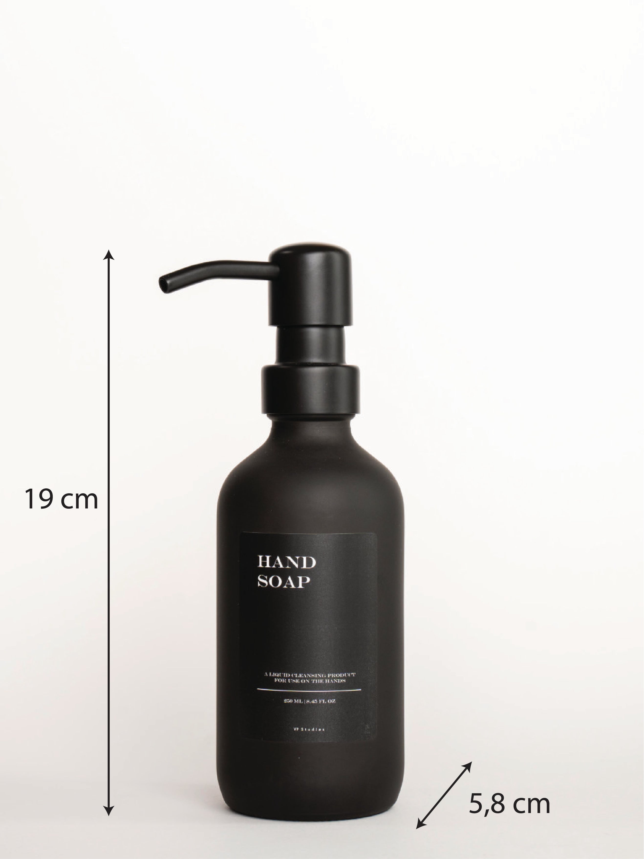 250ml Seifenspender - Schwarz - Glas (All Black Edition)